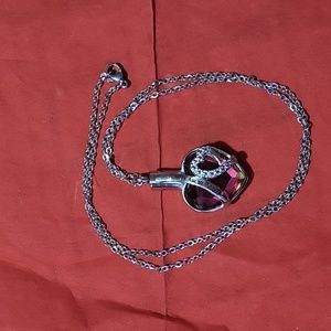 Gorgeous red Cremation ash urn necklace